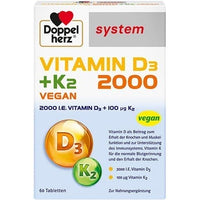 Vitamin D3 2000+K2 system tablets UK