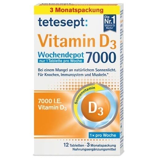 Vitamin D3 7,000 weekly depot film tablets UK