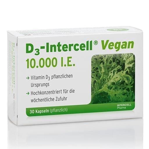 Vitamin D3-INTERCELL vegan 10,000 IU capsules 30 pc UK