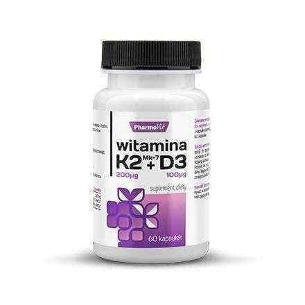 Vitamin d3 k2 - PharmoVit K2 Mk-7200μg + D3 100μg x 60 capsules UK