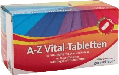 VITAMINS, HEALTHY LIVE AZ Vital Tablets, Q10 and lutein, minerals UK