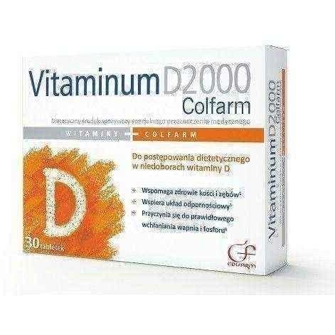 VITAMINUM D2000 Colfarm x 30 tablets, vitamin d UK