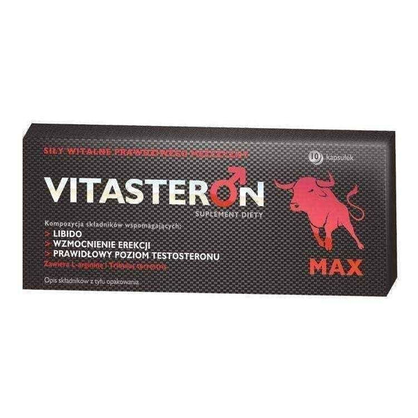 Vitasteron Max x 10 capsules, harder erections,better erections, increase female labido UK