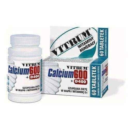 VITRUM Calcium 600 + D400 x 60 tabl, vitrum calcium vitamin d3 UK