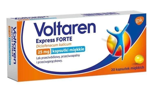 Voltaren Express Forte x 20 capsules, treatment of pain, eg. Muscle UK