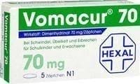 VOMACUR 70 dimenhydrinate suppositories UK