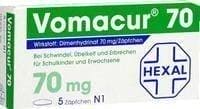 VOMACUR 70 dimenhydrinate suppositories UK