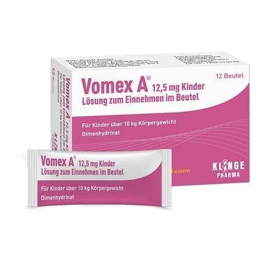 VOMEX A 12.5 mg children solution 12 pc dimenhydrinate UK