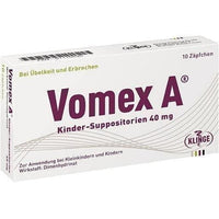 VOMEX A children's suppositories 40 mg 10 pc dimenhydrinate, motion sickness UK