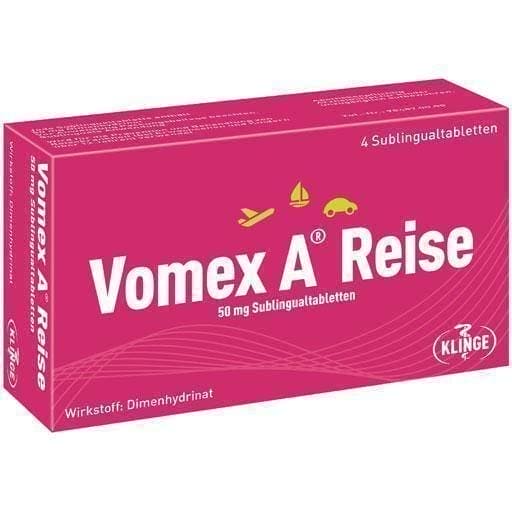 VOMEX A travel (REISE) 50 mg sublingual tablets 4 pc Dimenhydrinate UK