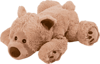 WARMIES SOFT TOY bear William lying down light brown, Toys UK