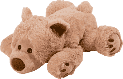 WARMIES SOFT TOY bear William lying down light brown, Toys UK