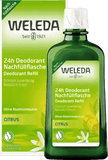 WELEDA Citrus 24h deodorant refill bottle, triethyl citrate, lemon oil UK