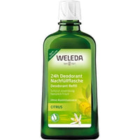 WELEDA Citrus 24h deodorant refill bottle, triethyl citrate, lemon oil UK