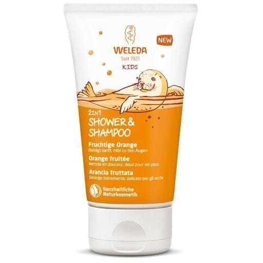 WELEDA Kids 2in1 Shower & Shampoo Fruity Orange 150 ml UK