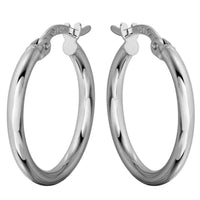 White gold earrings 18-carat 2-millimeter Click-Top Round Hoop UK