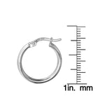White gold earrings 18-carat 2-millimeter Click-Top Round Hoop UK