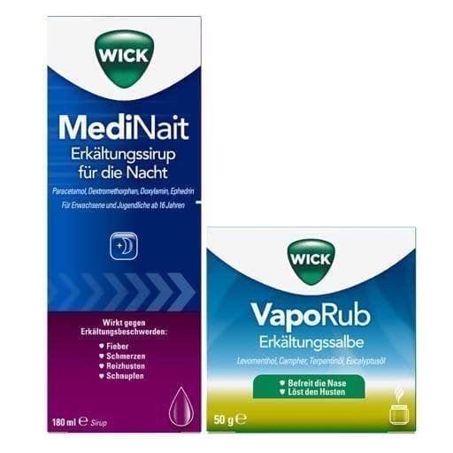 WICK MediNait cold syrup 90 ml headache, limb or sore throat UK