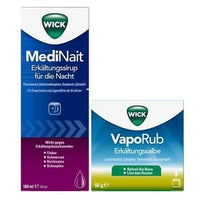 WICK Medinait savings set night 2 - 1pc cold syrup night+VapoRub cold ointment UK