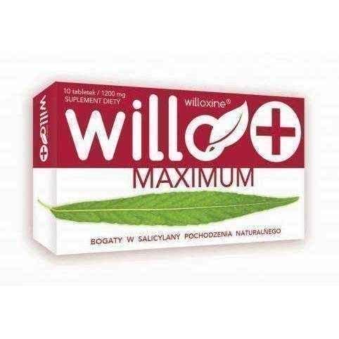 Willo + 1200 mg x 10 tablets, Willoxine® white willow bark UK