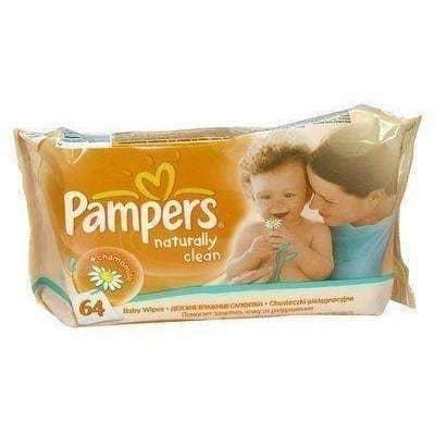 WIPES PAMPERS BABY NATURALLY CLEAN x 64 art UK