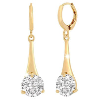 Yellow gold drop Over Brass earrings UK