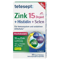 zinc 15 depot+histidine+selenium film tablets UK