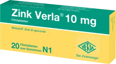 Zinc deficiency spider veins, ZINC VERLA 10 mg film-coated tablets UK