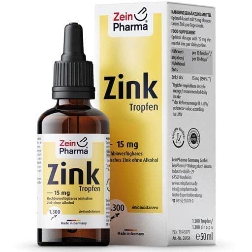 ZINC DROPS 15 mg ionized 50 ml UK