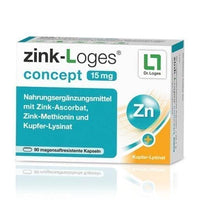 Zinc-LOGES concept 15 mg zinc deficiency capsules UK
