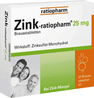 ZINC ratiopharm, zinc sulfate 25 mg effervescent tablets UK