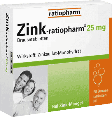 ZINC ratiopharm, zinc sulfate 25 mg effervescent tablets UK