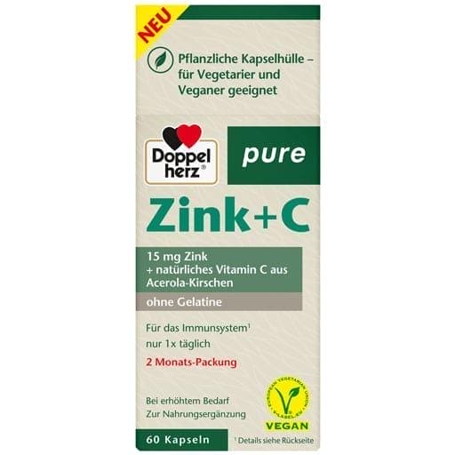 Zinc, vitamin C pure capsules, Acerola Fruit Extract, zinc bisglycinate UK