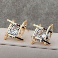 Zircon jewelry -Trendy Square Cross Zircon Earrings For Women UK