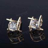 Zircon jewelry -Trendy Square Cross Zircon Earrings For Women UK