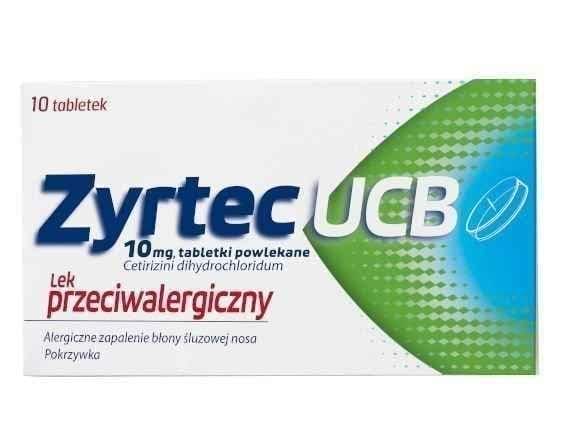 ZYRTEC UCB x 10 tablets UK