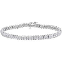 10k Gold 1ct TDW Diamond Link Tennis Bracelet - 10K White gold UK