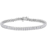 10k Gold 1ct TDW Diamond Link Tennis Bracelet - 10K White gold UK