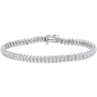 10k Gold 1ct TDW Diamond Link Tennis Bracelet - 10K White gold UK