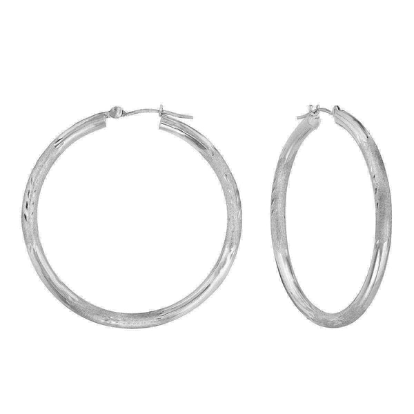 10k White Gold Hoop Earrings UK