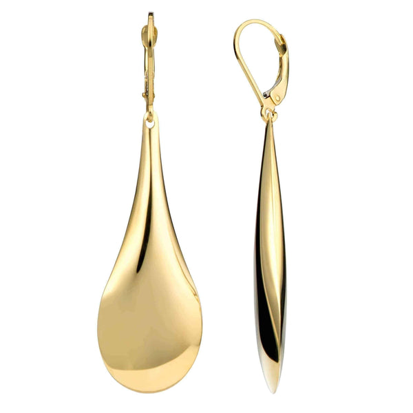 10k yellow gold earrings Fremada High Polish Elongated Teardrop Dangle UK