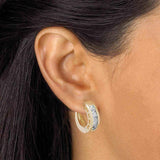 14k Cubic Zirconia Hoop Earrings UK
