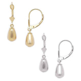 14k gold earrings Pear-shaped Drop Leverback UK