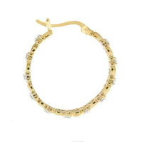 14k Gold Overlay Heart Diamond Accent Earrings UK