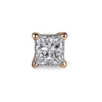 14k Rose Gold Cubic Zirconia Square Stud Earrings UK