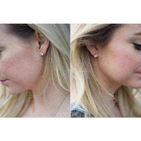 14k Rose Gold Cubic Zirconia Square Stud Earrings UK