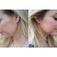 14k Rose Gold Cubic Zirconia Square Stud Earrings UK