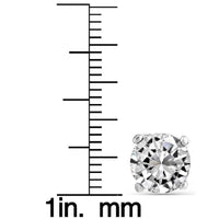 14k Solid White Gold Round Super-bright CZ Stud Earrings UK