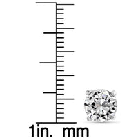 14k Solid White Gold Round Super-bright CZ Stud Earrings UK