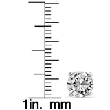 14k Solid White Gold Round Super-bright CZ Stud Earrings UK